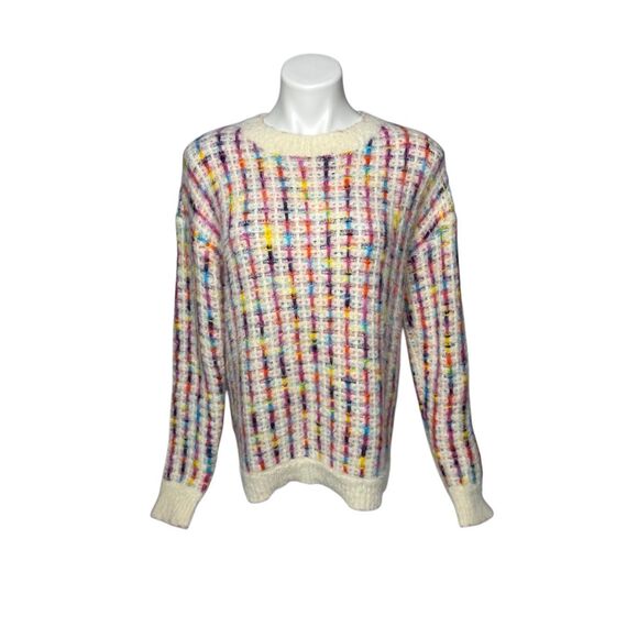Staccato multi colored crew neck knit sweater size M - Picture 1 of 11